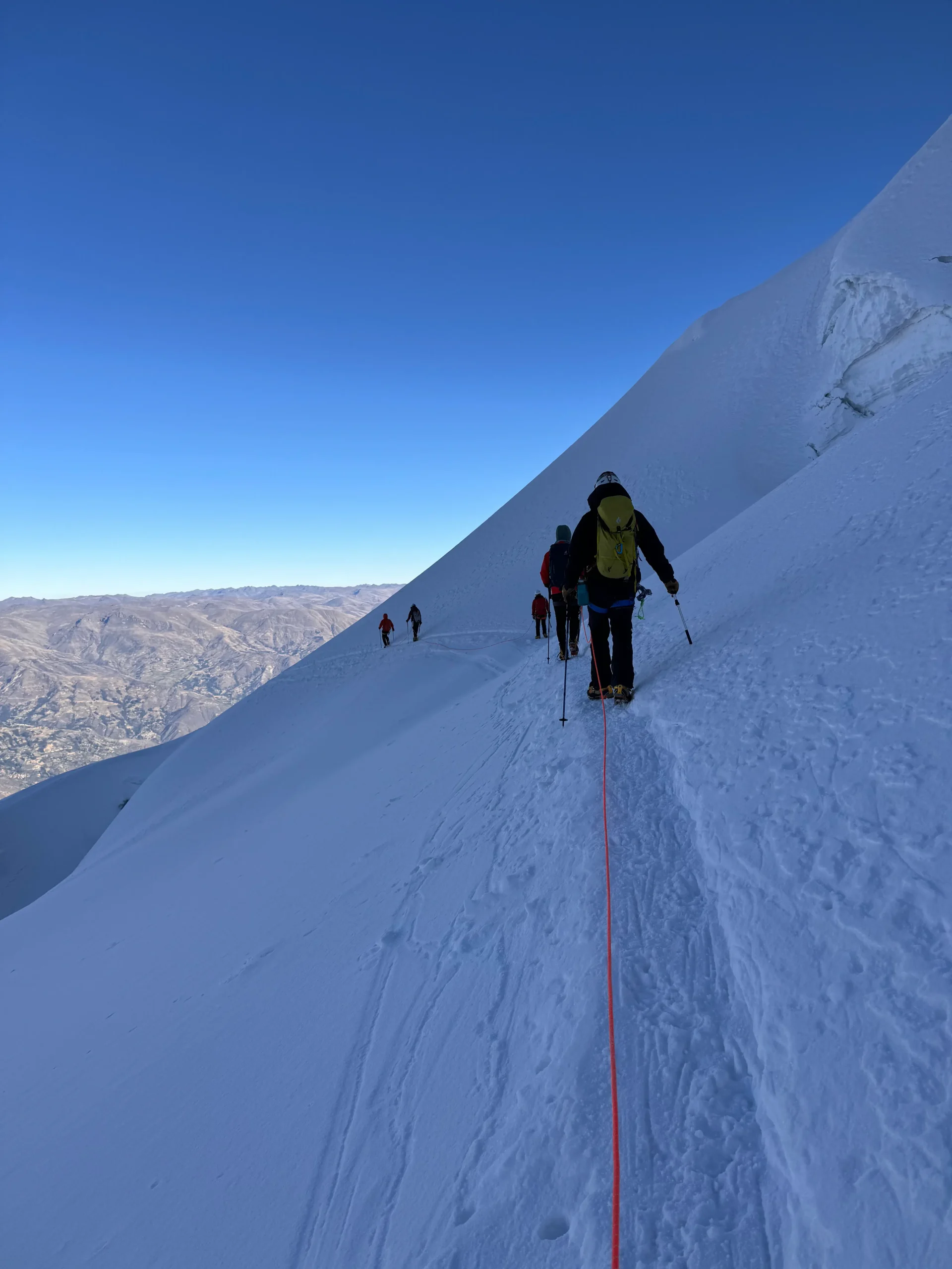 Climbers on glacier